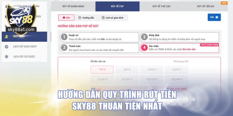 Hướng dẫn quy trình rút tiền SKY88 thuận tiện nhất